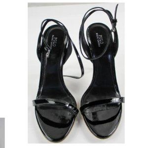 POLO by Ralph Lauren Strappy Sandals - Black Patent Leather Size 37.5/US 7